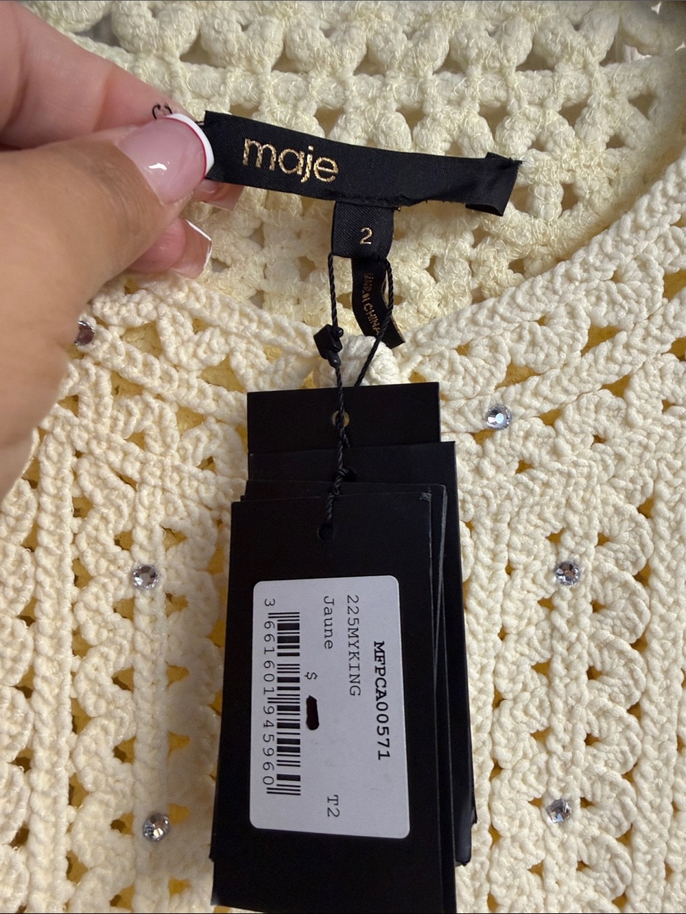 Making Cropped Rhinestone Crochet Cardigan - Picture 5 of 8